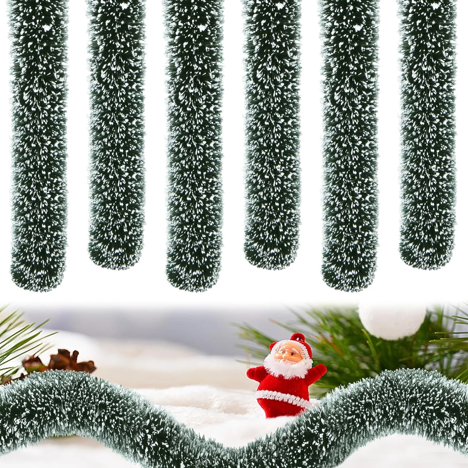 6 Pcs Christmas Village Hedges, 14\