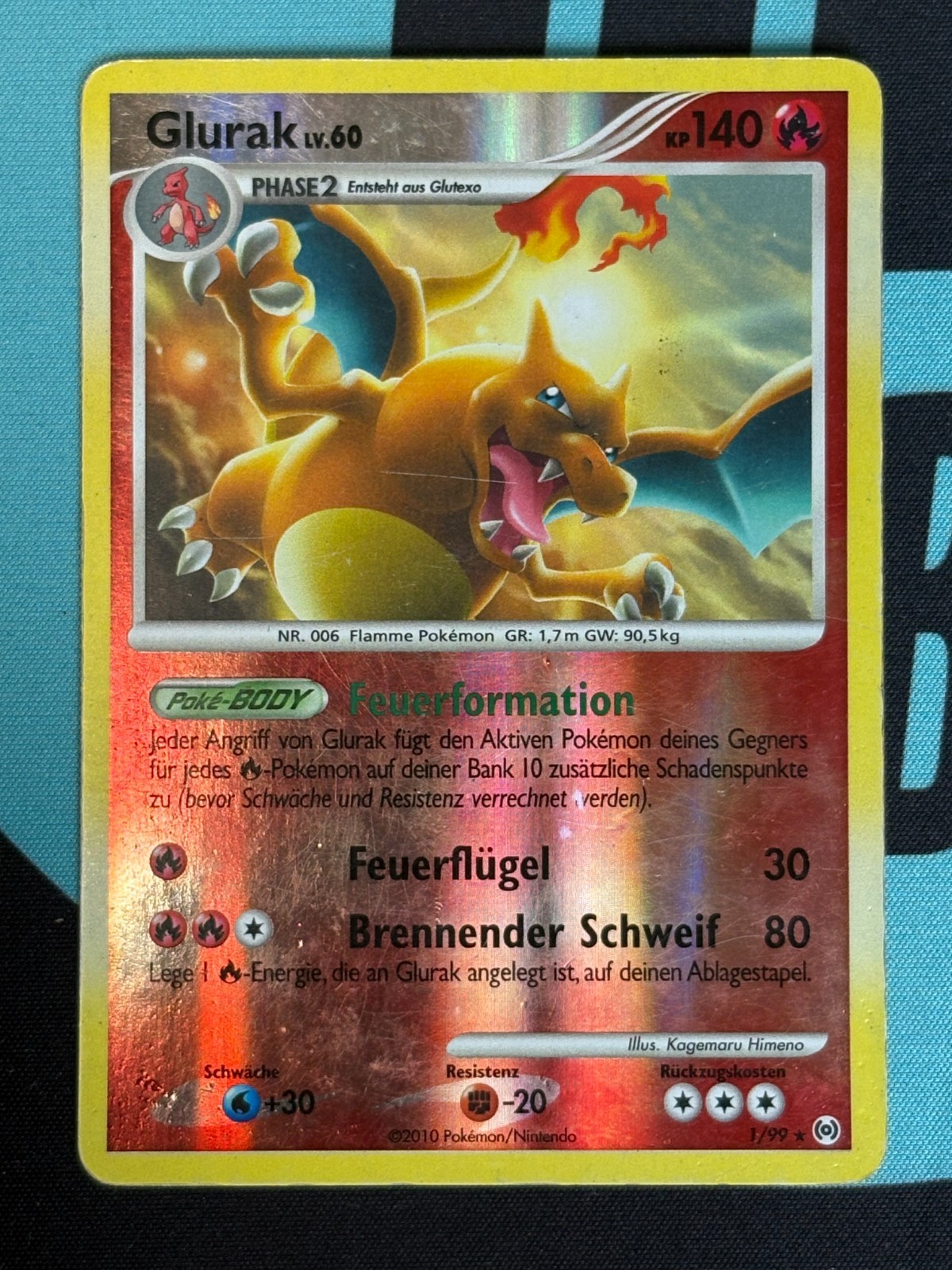 Glurak LV. 60 1/99 Platinum Arceus Reverse Holo German VG Pokemon