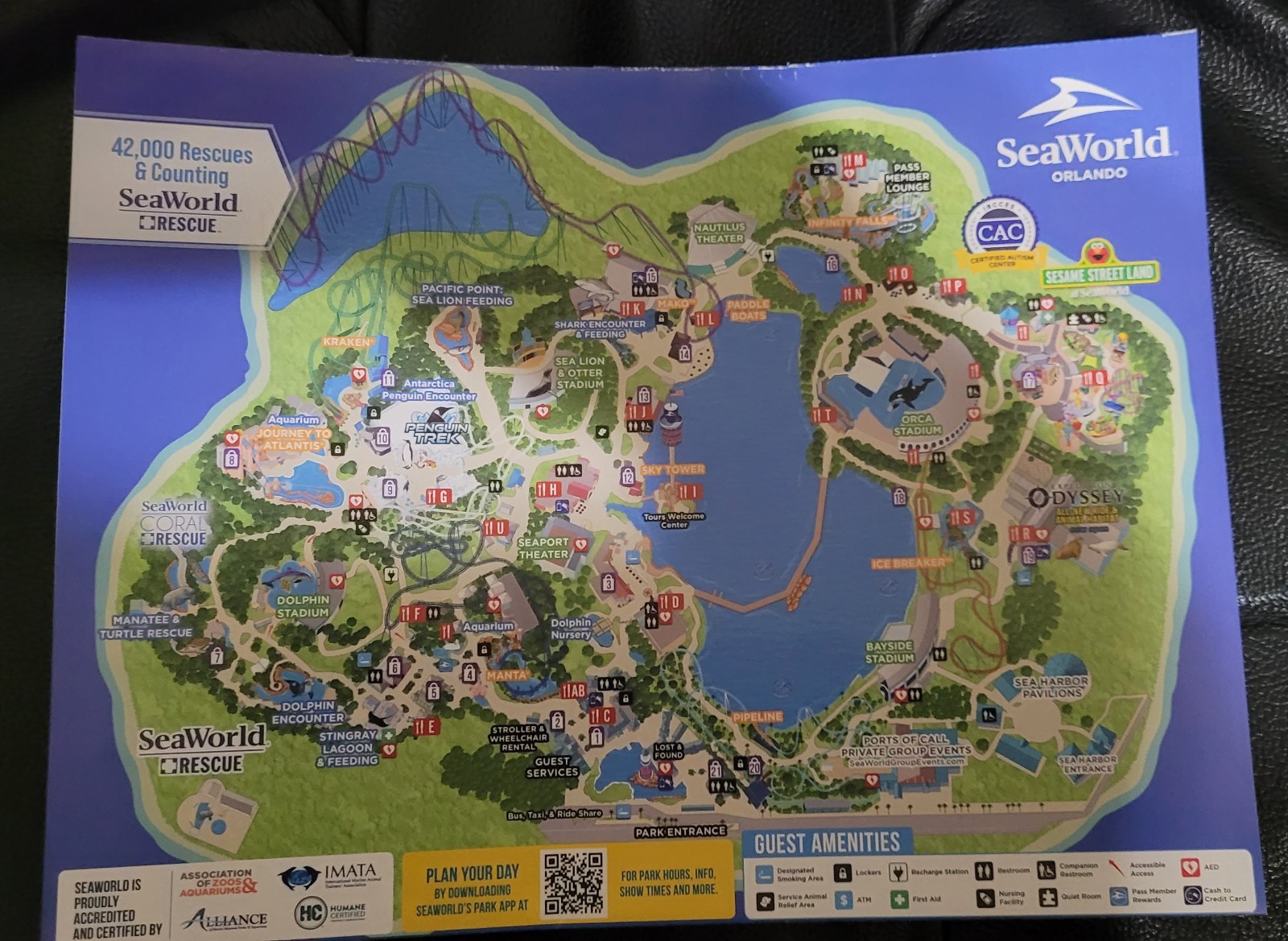 2026 SeaWorld Orlando Park Guide Map + Aquatica + Busch Gardens + Discovery Cove