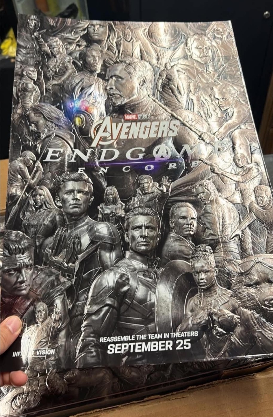 NEW Avengers Endgame Encore Embossed Foil Mini Poster Regal Opening Night MARVEL