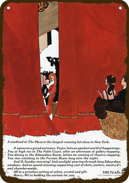 1967 THE PLAZA HOTEL in NEW YORK CITY Vintage-Look DECORATIVE REPLICA METAL SIGN