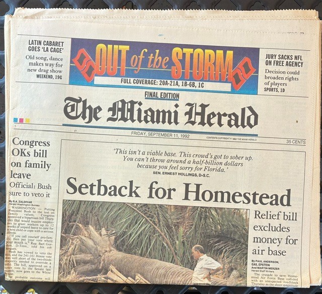 HURRICANE ANDREW SPECIAL- OUT OF THE STORM-MIAMI HERALD NEWSPAPER -1992