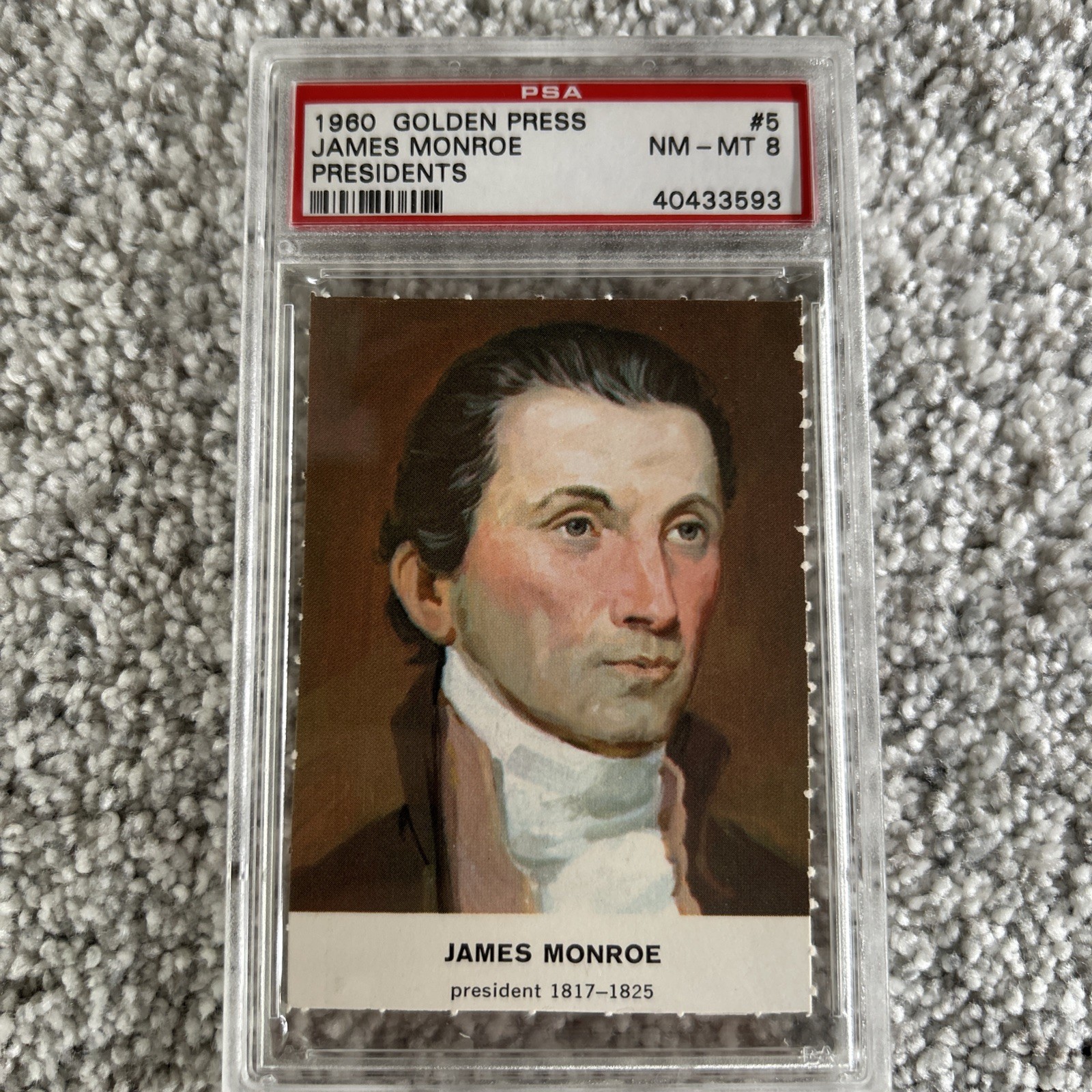 1960 GOLDEN PRESS PRESIDENTS 5 JAMES MONROE PSA 8