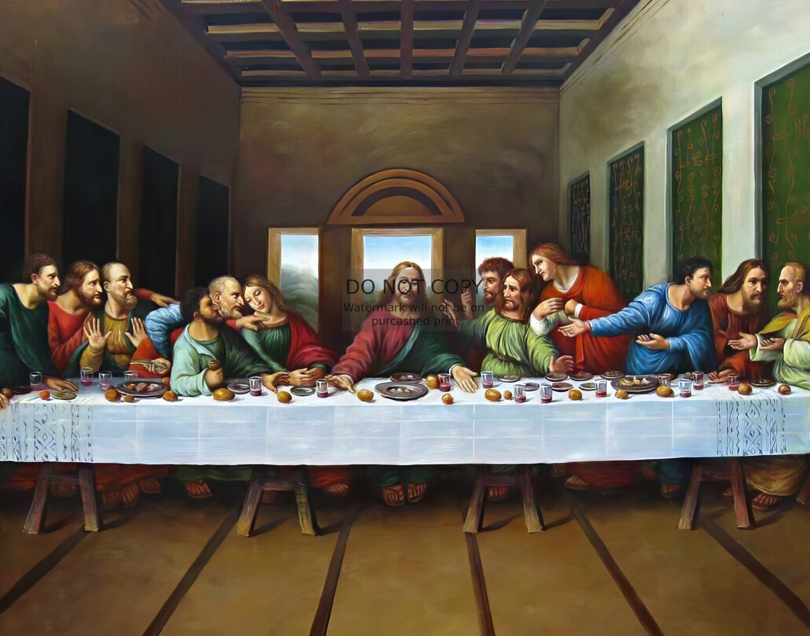 JESUS CHRIST THE LAST SUPPER BY LEONARDO DA VINCI CHRISTIAN 13X19 PHOTO