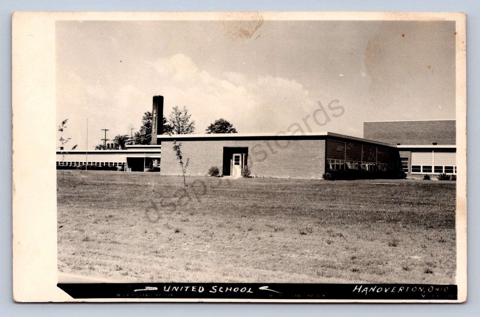 J87/ Hanoverton Ohio RPPC Postcard c1940s United School Building  1793