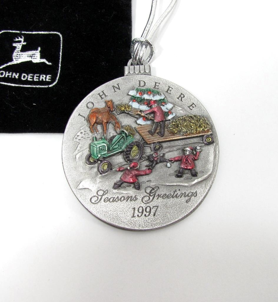 VTG John Deere 1997 Pewter Christmas Ornament #2 in Series Model L Tractor