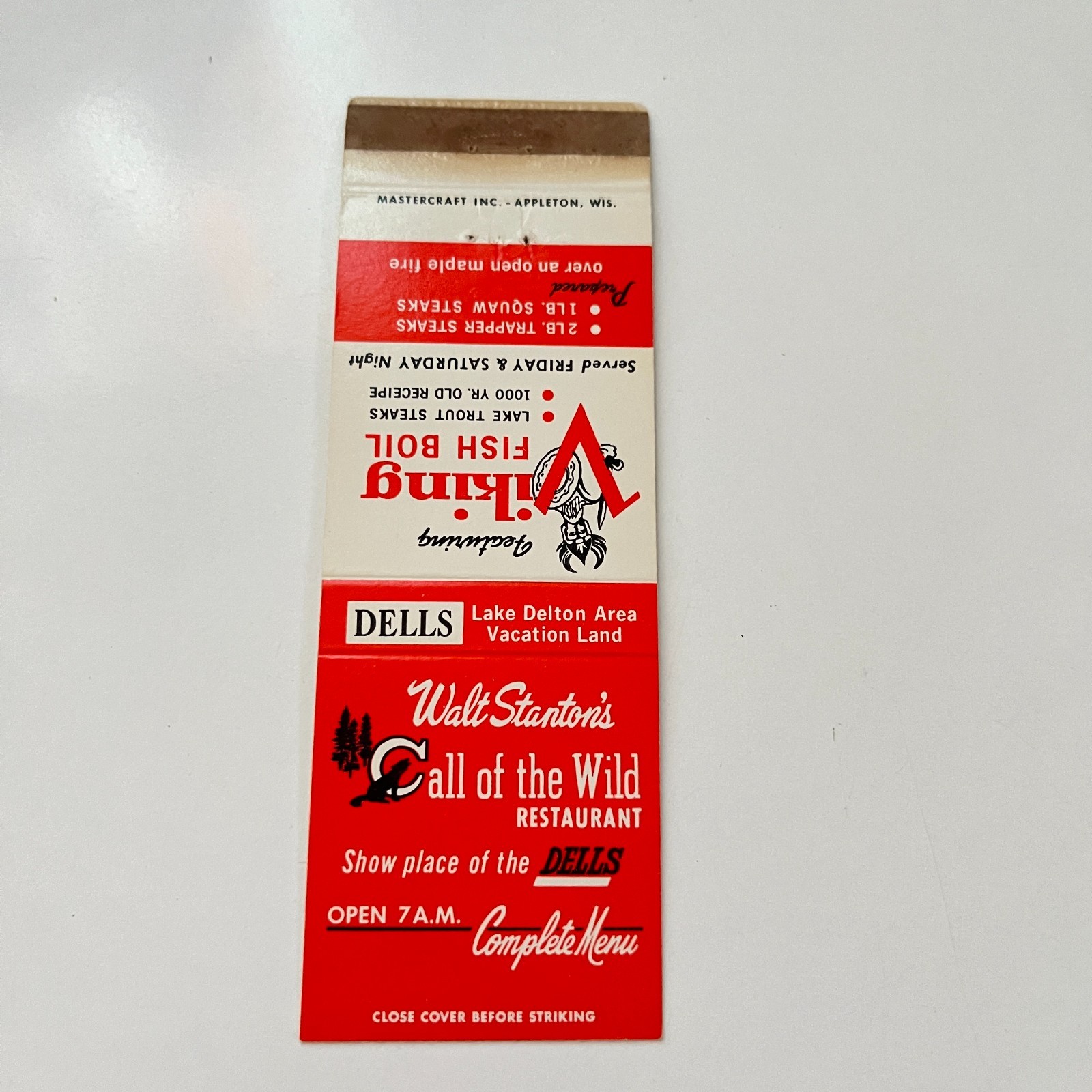 Walt Stanton\'s Call of the Wild Restaurant Vintage Matchbook Cover TMB50-4