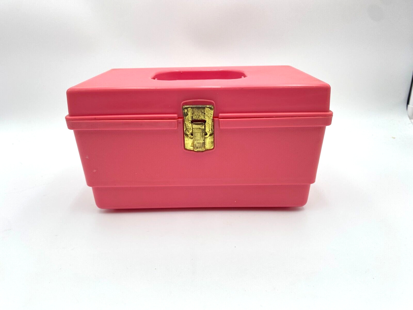 Vintage Small  Pink Sewing Thread Accessory Box with Inner Tray