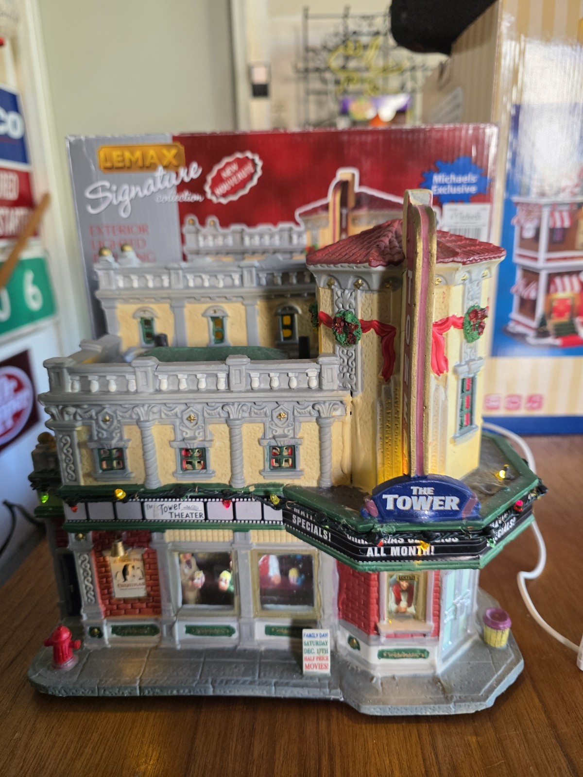 Lemax Signature Collection Michael's Exclusive Tower Theater Sounds COMPLETE