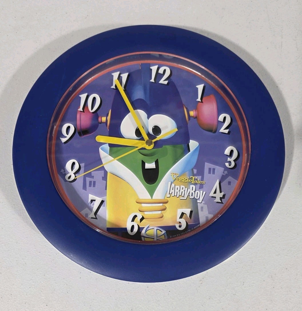 1999 VeggieTales LarryBoy Wall Clock 10 1999 VeggieTales LarryBoy Wall Clock 10