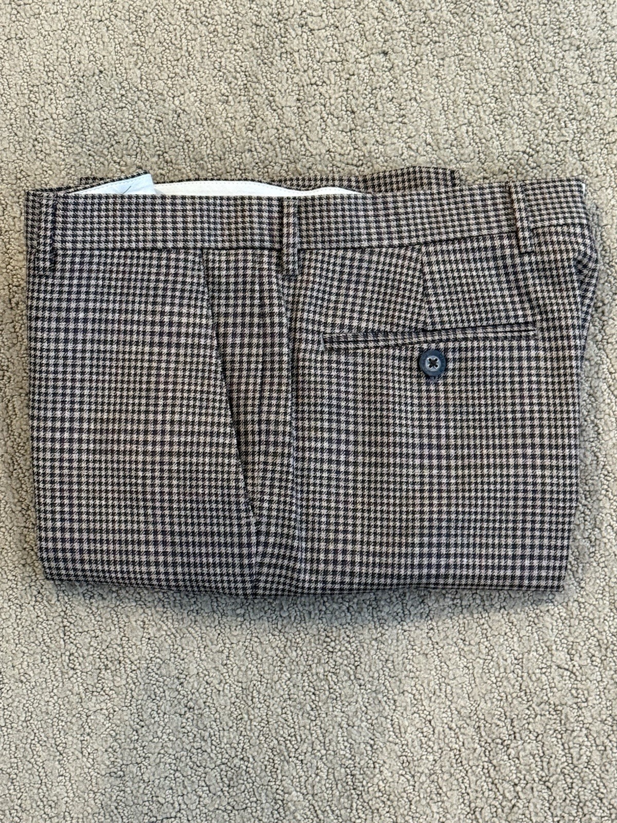 Etro Milano Men’s 50 34W Brown Plaid 100% Wool Pants Italy New No Tags