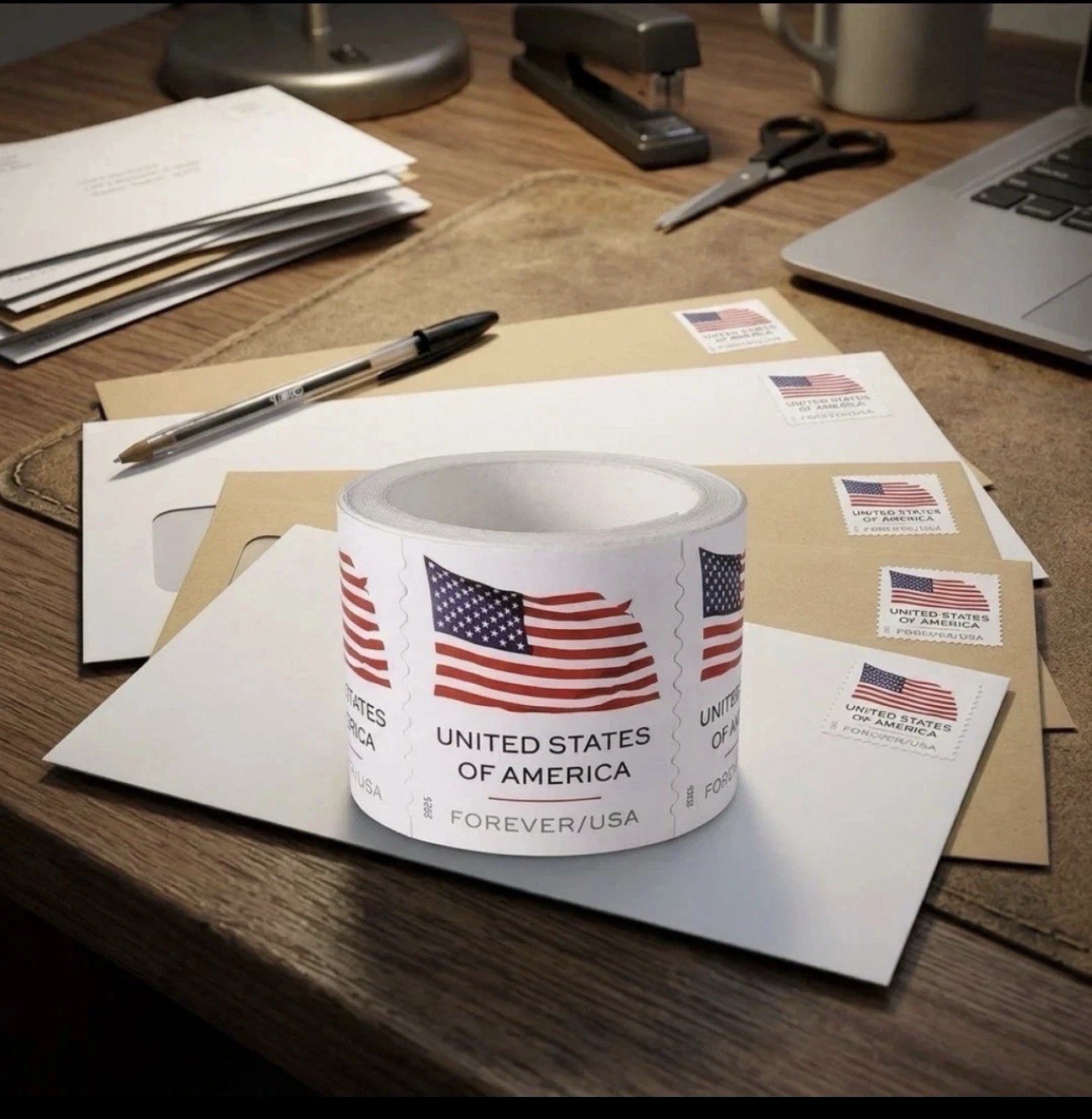 100 Count Roll of 2024 USPS For-ever Flag Stamps (Mint, Never Hinged)