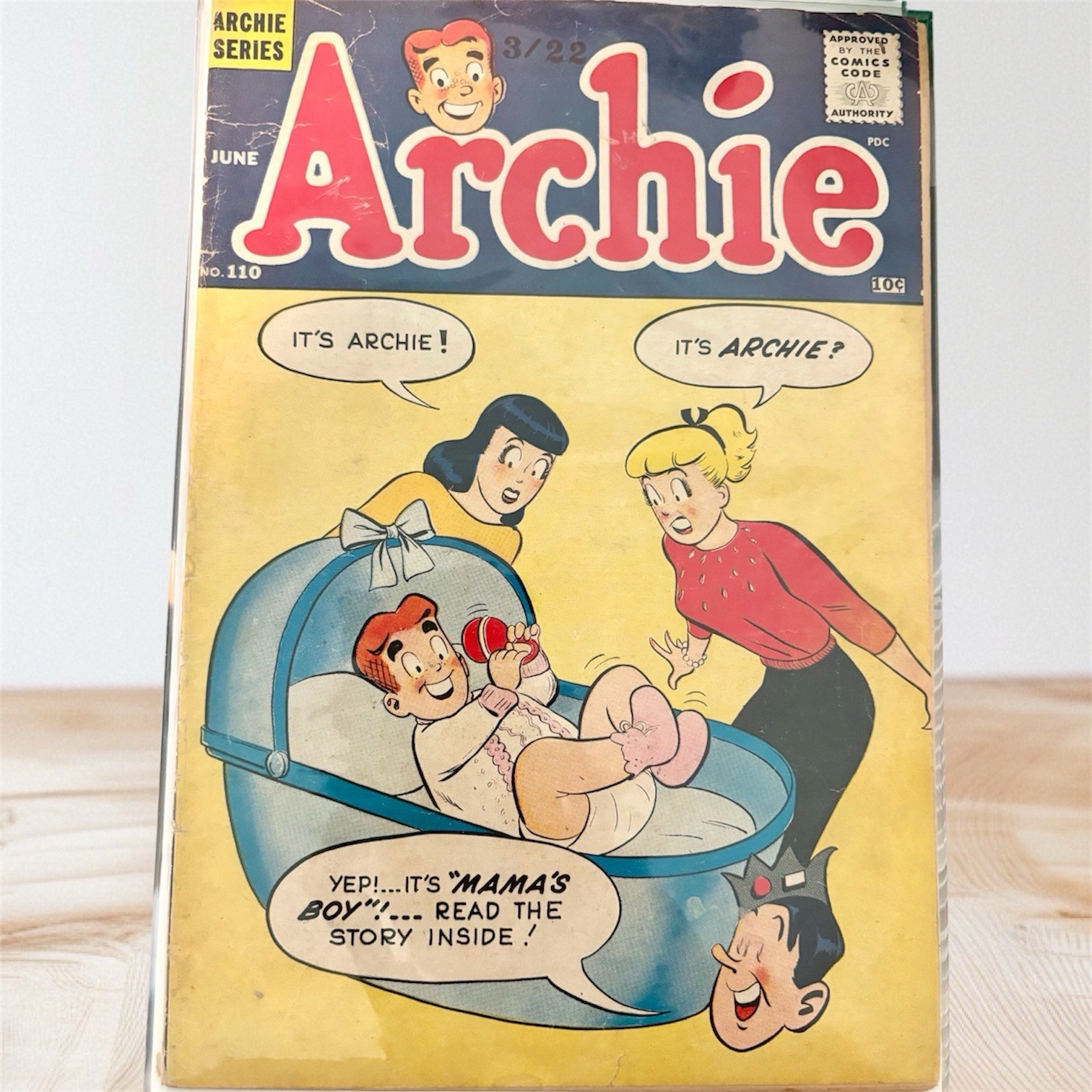 Archie #110 1960 Lower Grade Copy / Bagged & Boarded / Mama’s Boy Archie as Baby Archie #110 1960 Lower Grade Copy / Bagged & Boarded / Mama’s Boy Archie as Baby