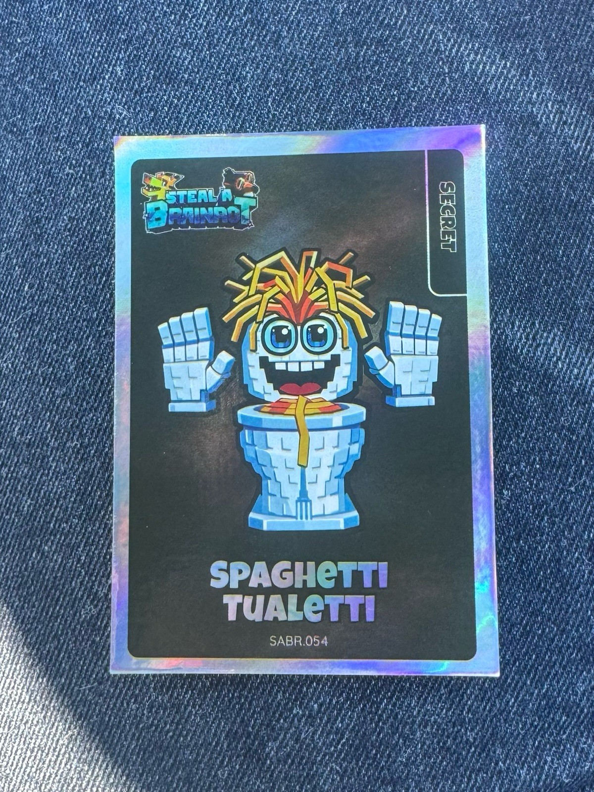 Steal A Brainrot Secret Holographic Spaghetti Tualetti SABR.054 Trading Card