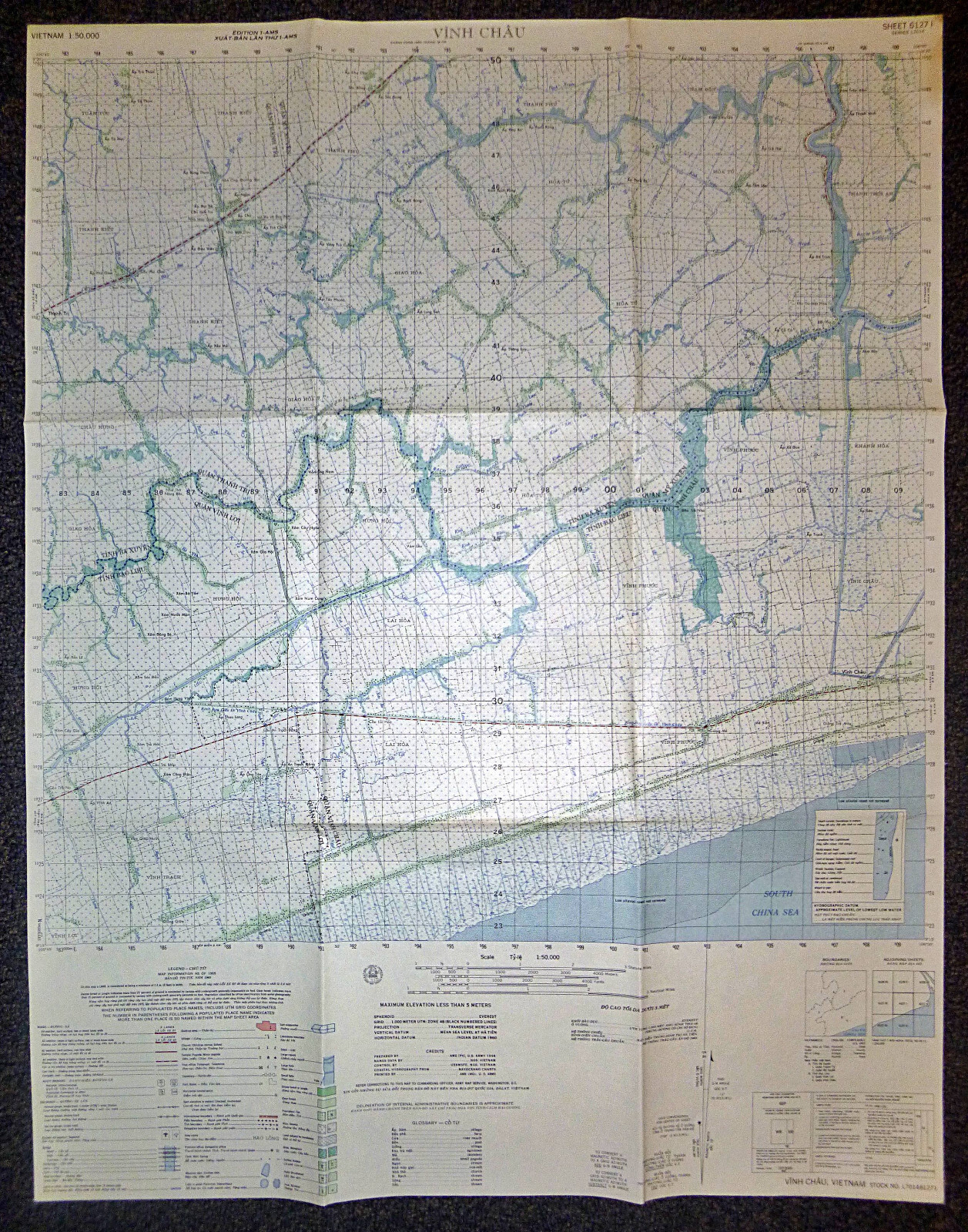 6127 i - MAP - 1966 - Vinh Chau - Ba Xuyen - Bac Lieu - My Xuyen -  Vietnam War