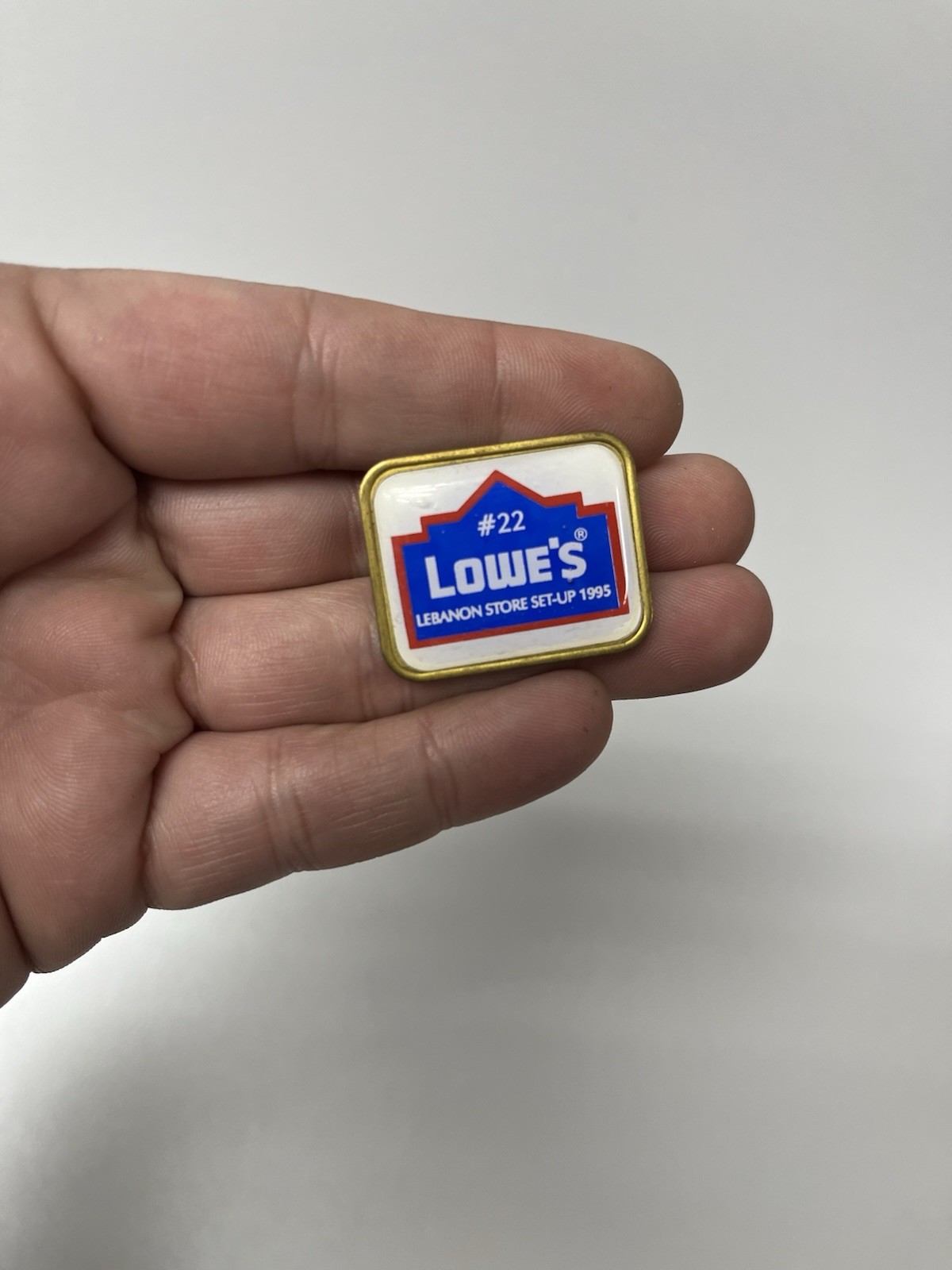 Vntg 1995 Lowe’s Store Setup Pin Lebanon PA #22 Employee Lapel Tie Tack Uniform
