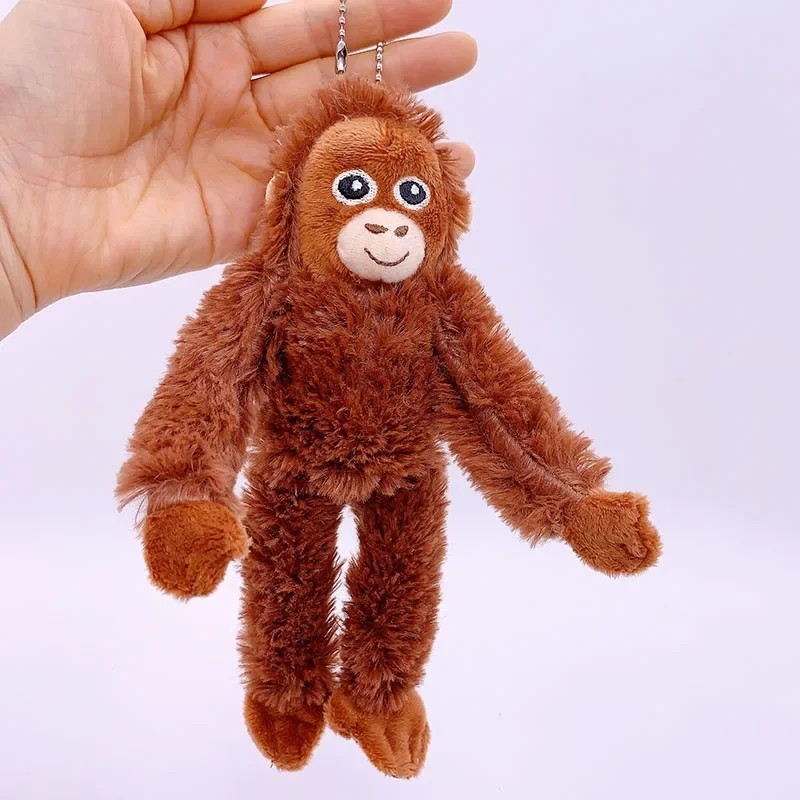 20cm Cute Monkey Plush Pendant Soft Stuffed Animal Doll Backpack Keychain Replic