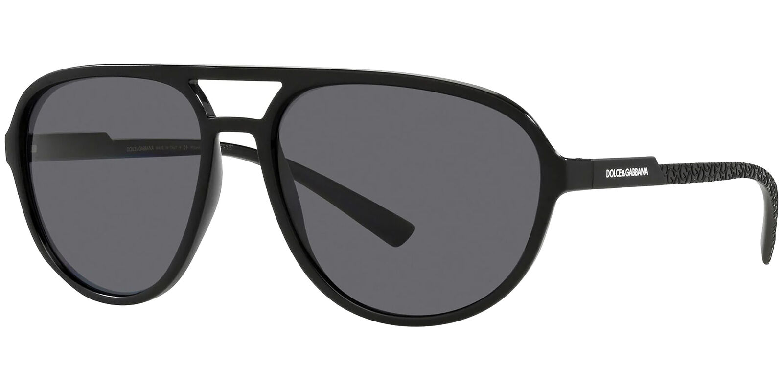 Dolce & Gabbana Polarized Men\'s Mt Black Pilot Sunglasses DG6150 252581 60 Italy