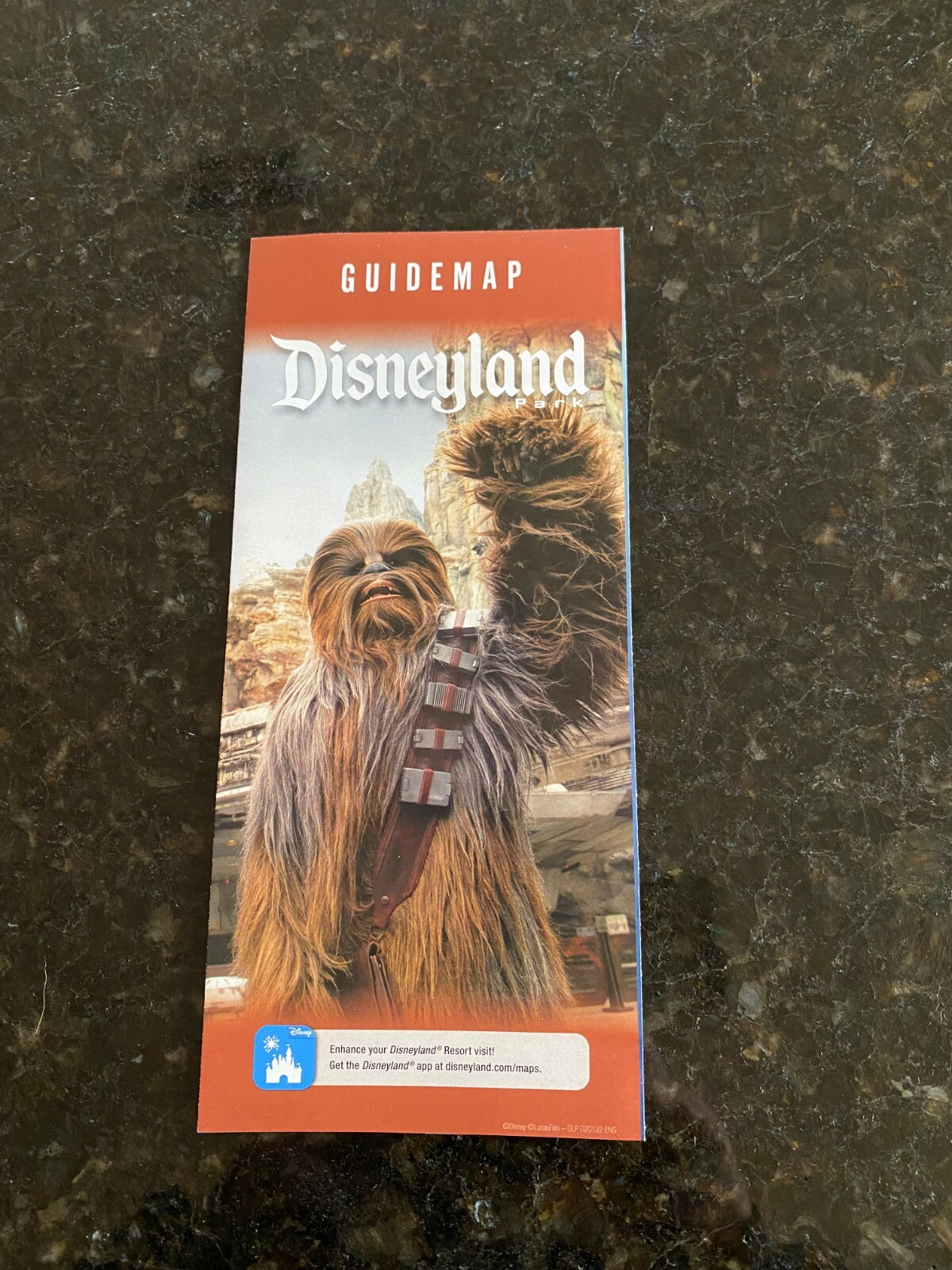 NEW 2022 Disneyland Park Guide Map Disney Chewbacca Galaxy Edge Star Wars