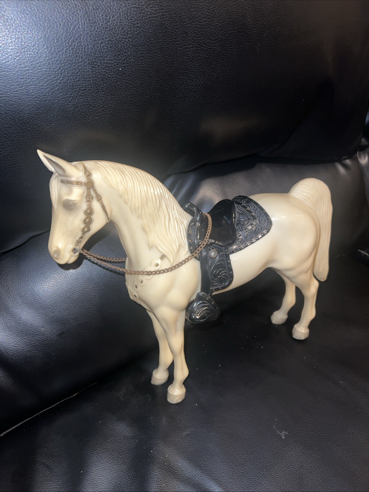 RARE Vintage White Breyer Western 1950’s Horse With Saddle