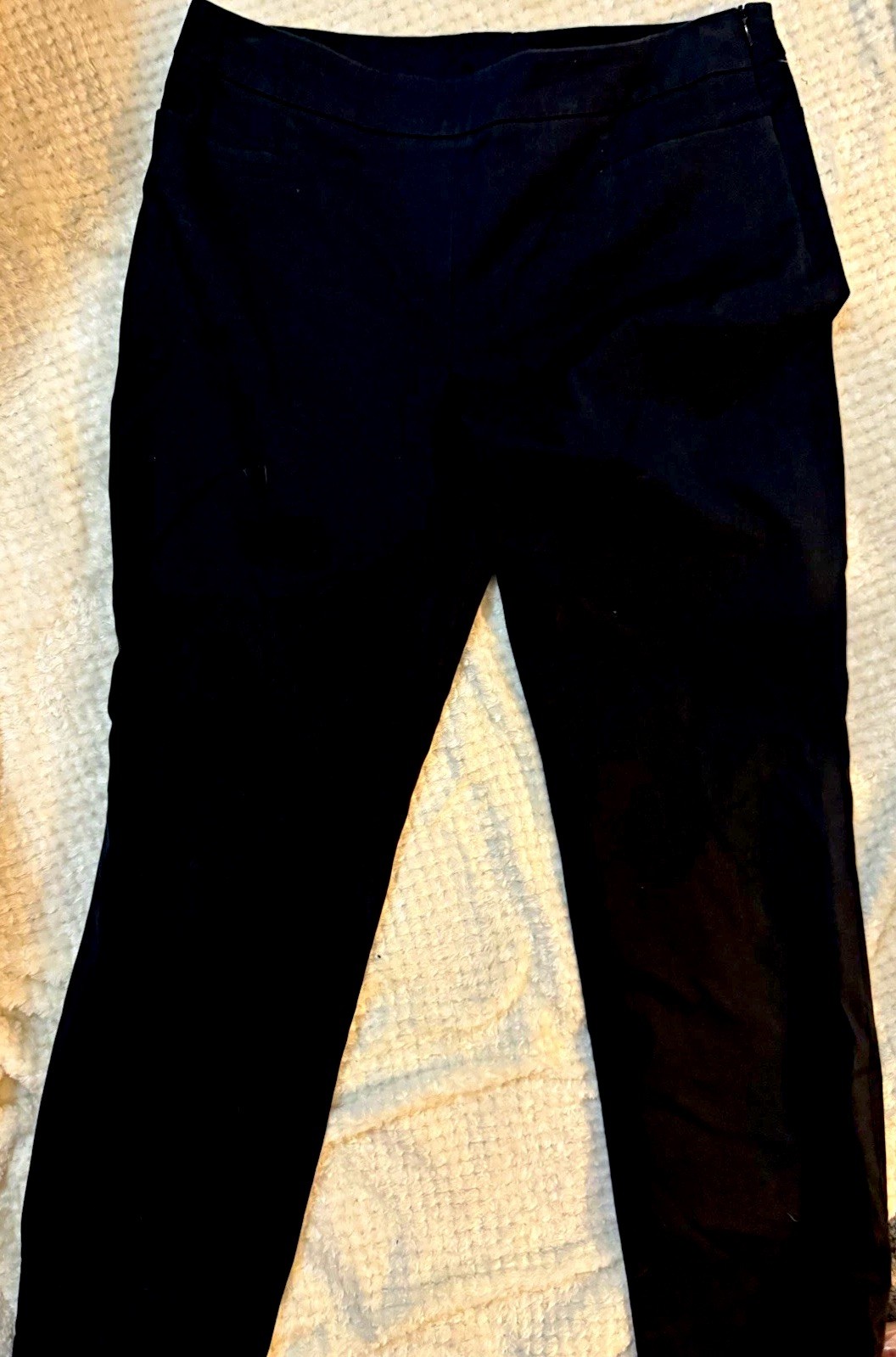 Akris Women’s Black Stretch Cotton/Elastane Solid Flat Front Pants Size 10