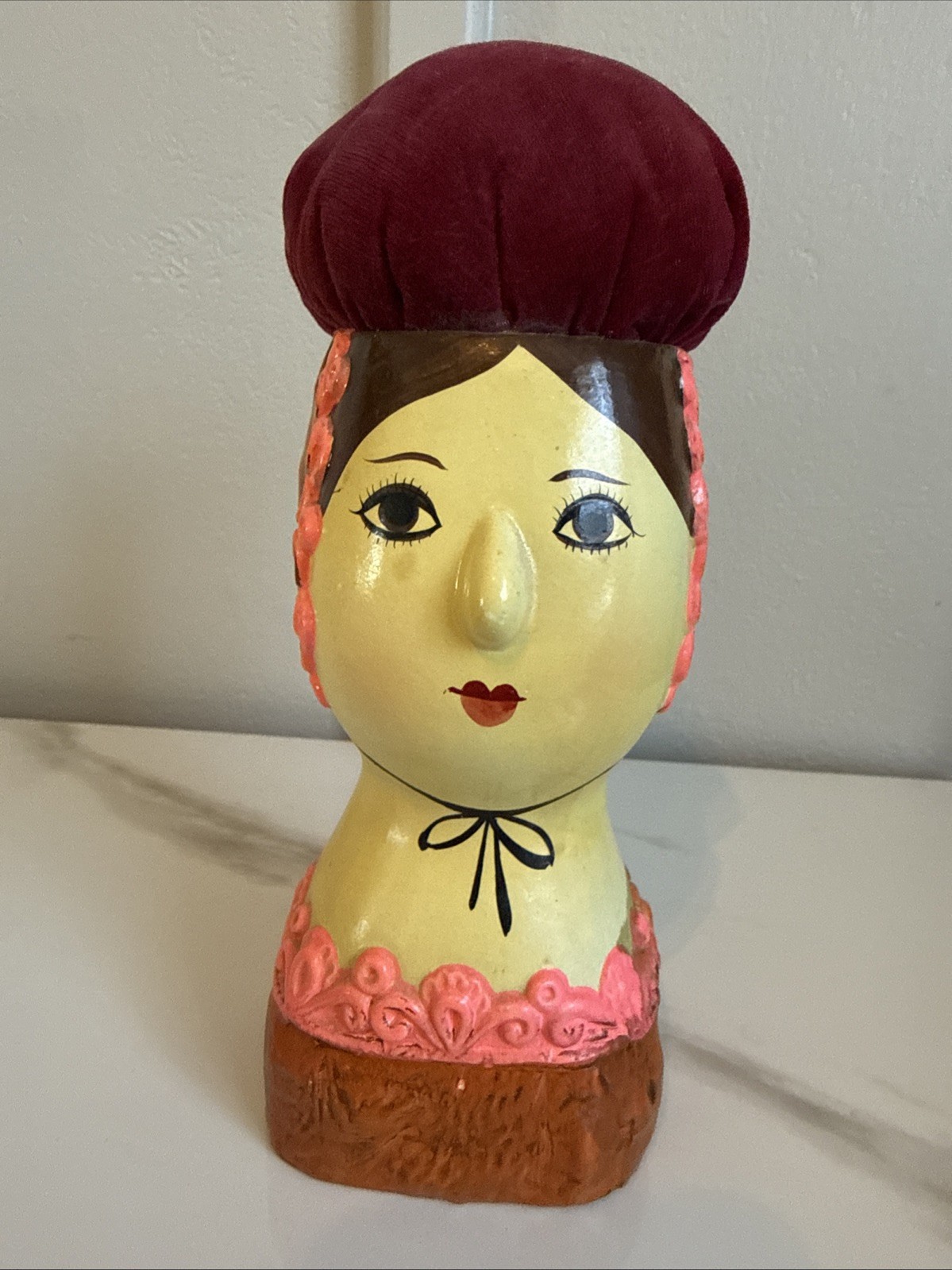 Vintage Gemma Tacogna Style Paper Mache Lady Incision