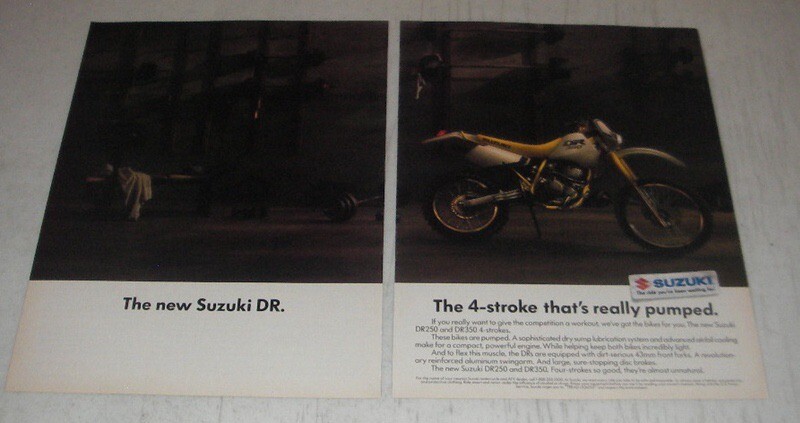 1990 Suzuki DR350 Motorcycle Ad - The 4-stroke that's really pumped