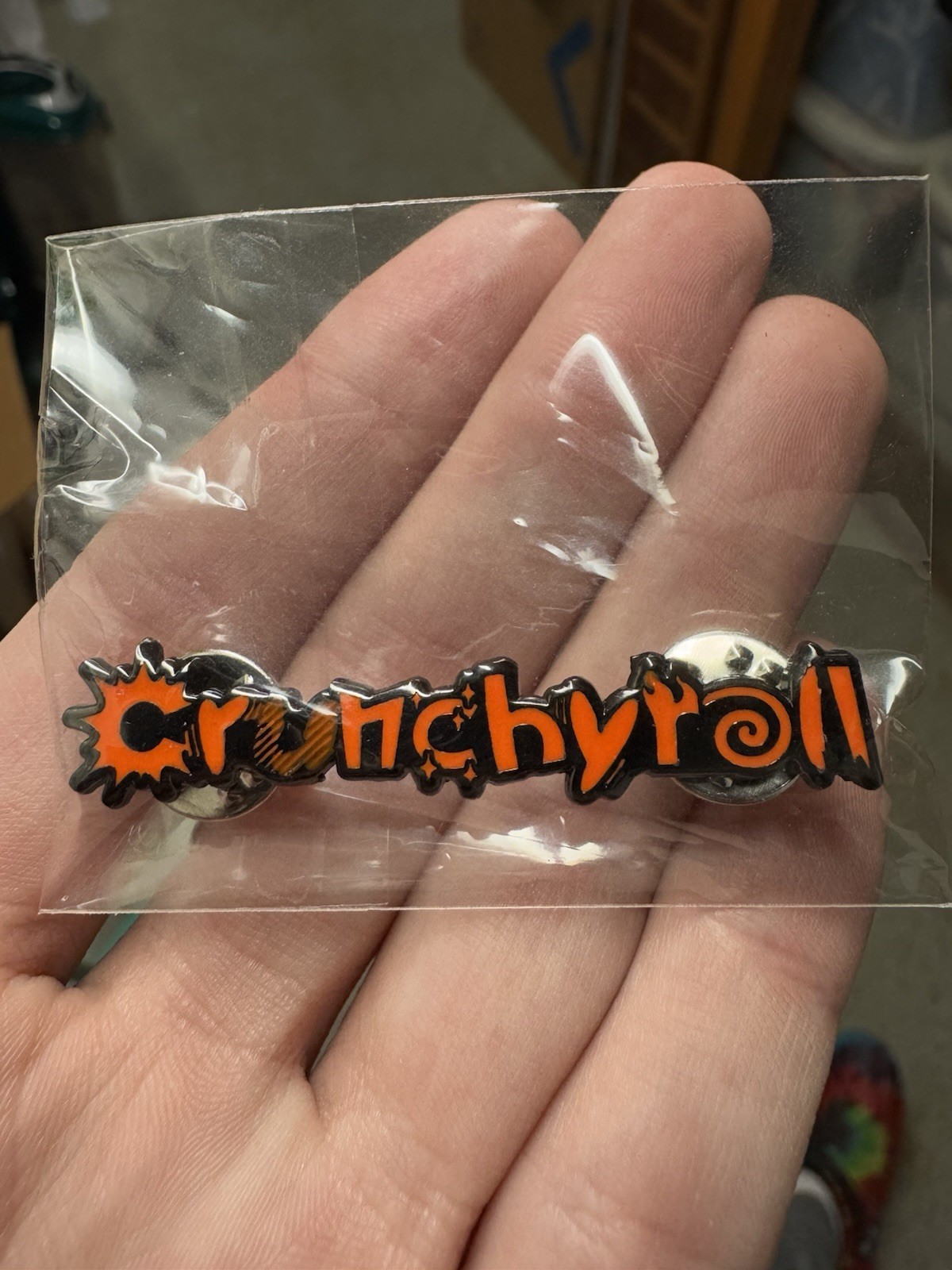 Crunchyroll Logo Promotional Pin 2024 Orange Black Limited Edition New