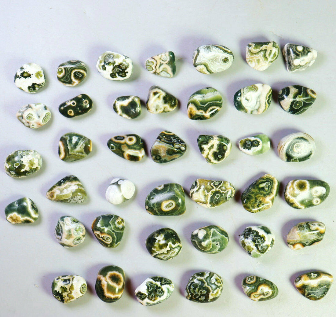 40pcs Natural Ocean Jasper Agate Eye Quartz Crystal Pendant Mineral Specimen
