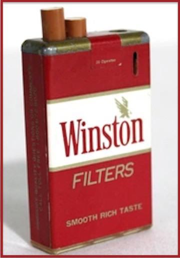 WINSTON | CIGARETTE PACK LIGHTER ✪NOS✪ RARE PROMO RJ REYNOLDS RED FILTERS GOLD