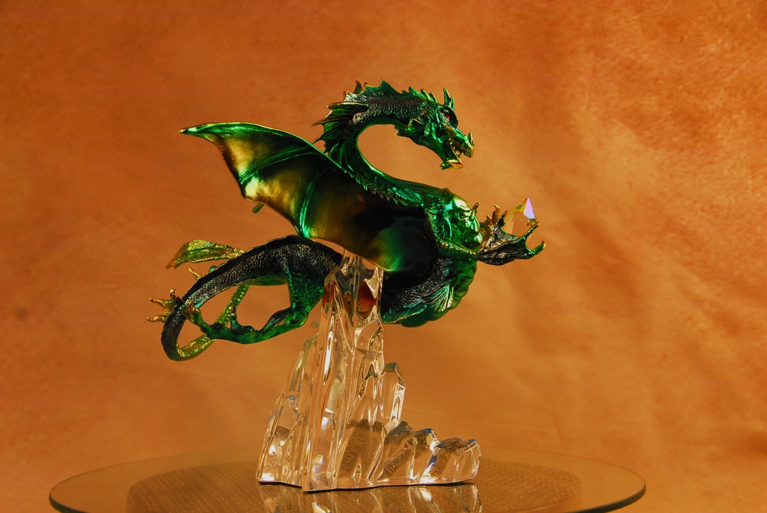 Franklin Mint Emerald Green  GUARDIAN of the RAGING WATER Michael Whelan-EXC