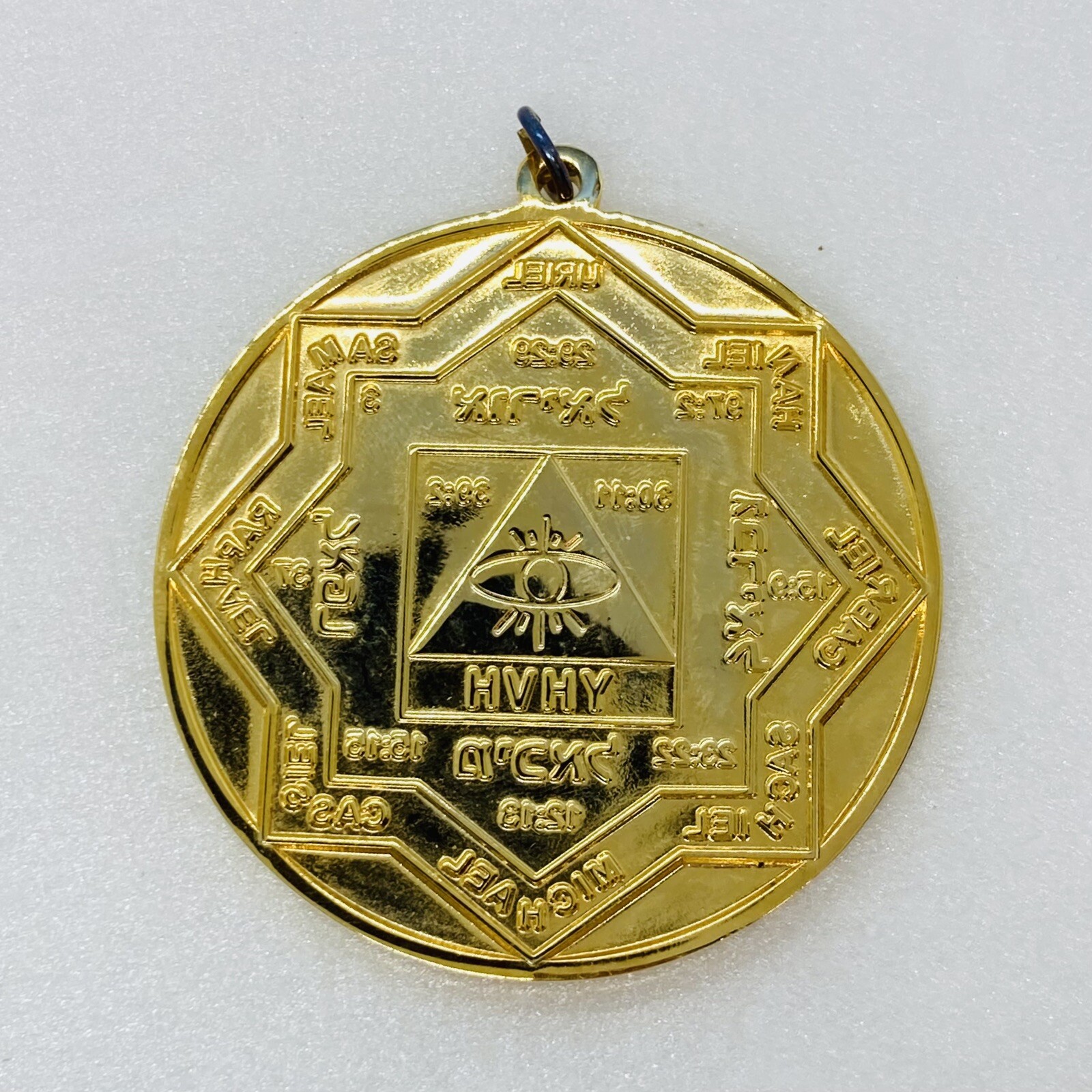 Very Rare Hermetic Occultist “Yod Je Vau Je” Freemason Medallion Gold Plated 23