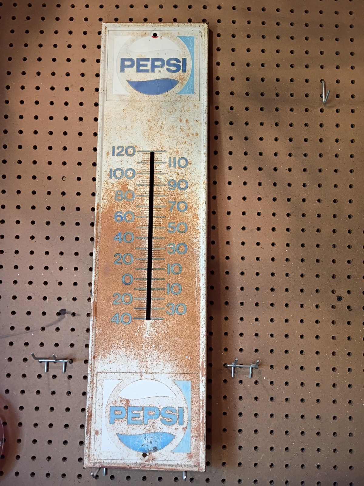 Pepsi Metal Thermometer Sign- 28\