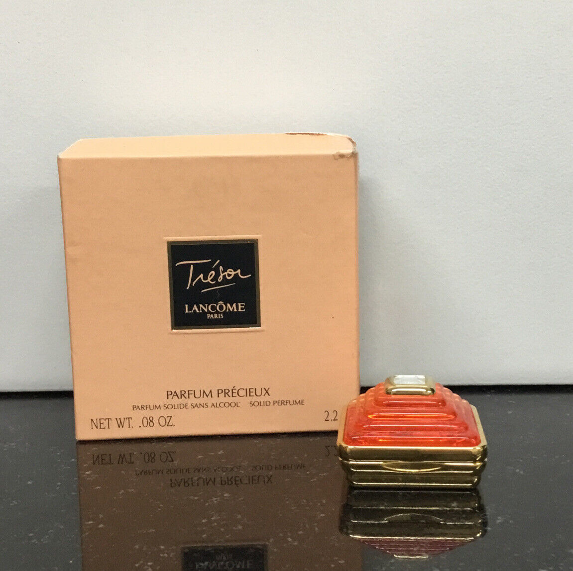 Tresor Lancome Paris collectible parfum .08 oz France Solid Perfume Vintage