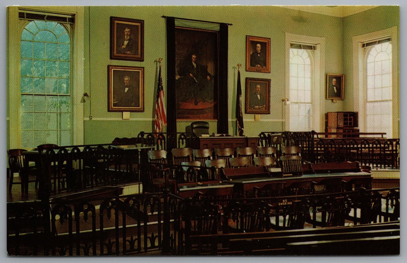 Warrenton VA Fauguier County Court House John Marshal Painting c1958 Postcard