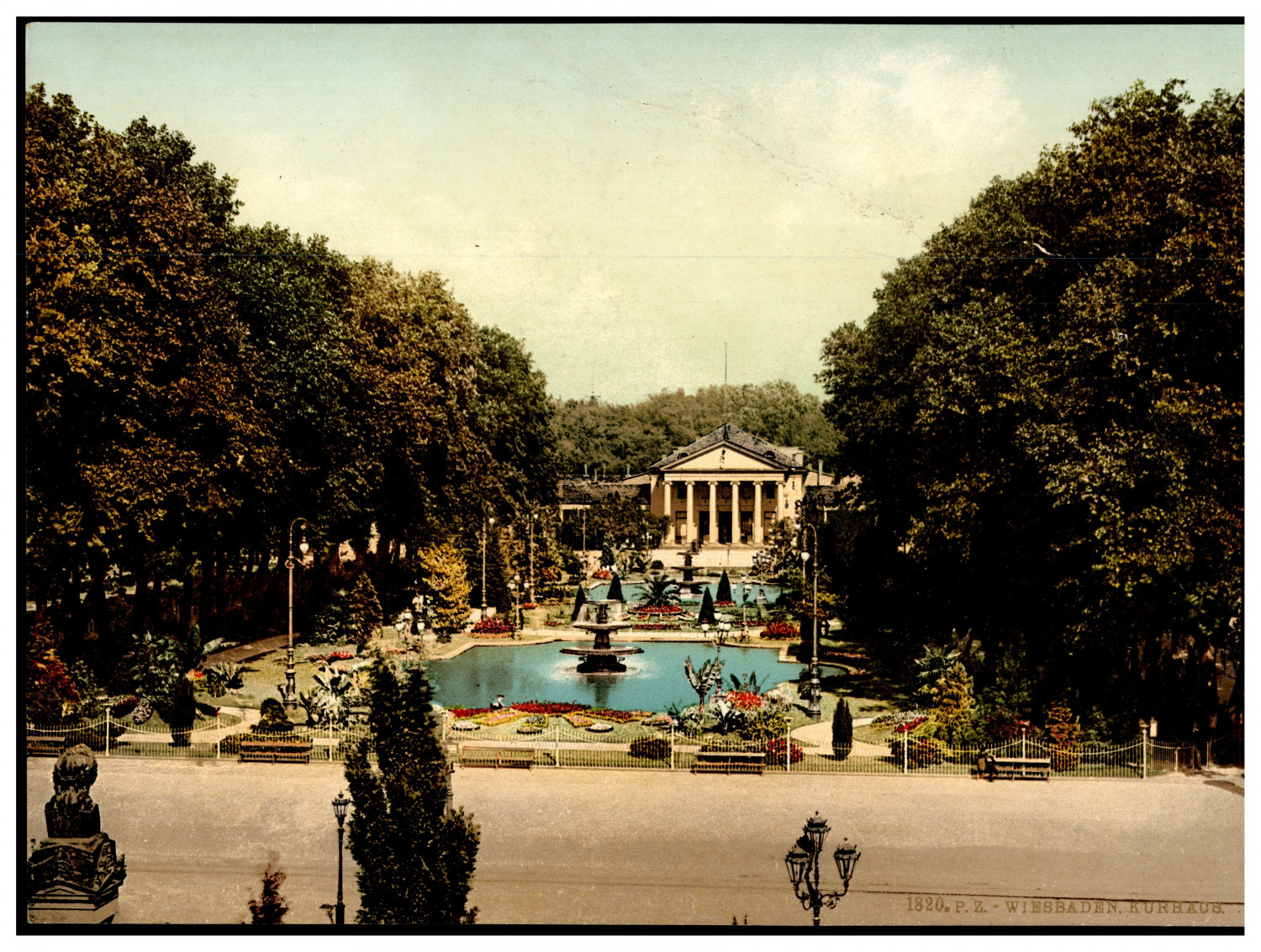 Germany, Wiesbaden, Kurhaus photochromic, vintage photochrome 23x17.5 
