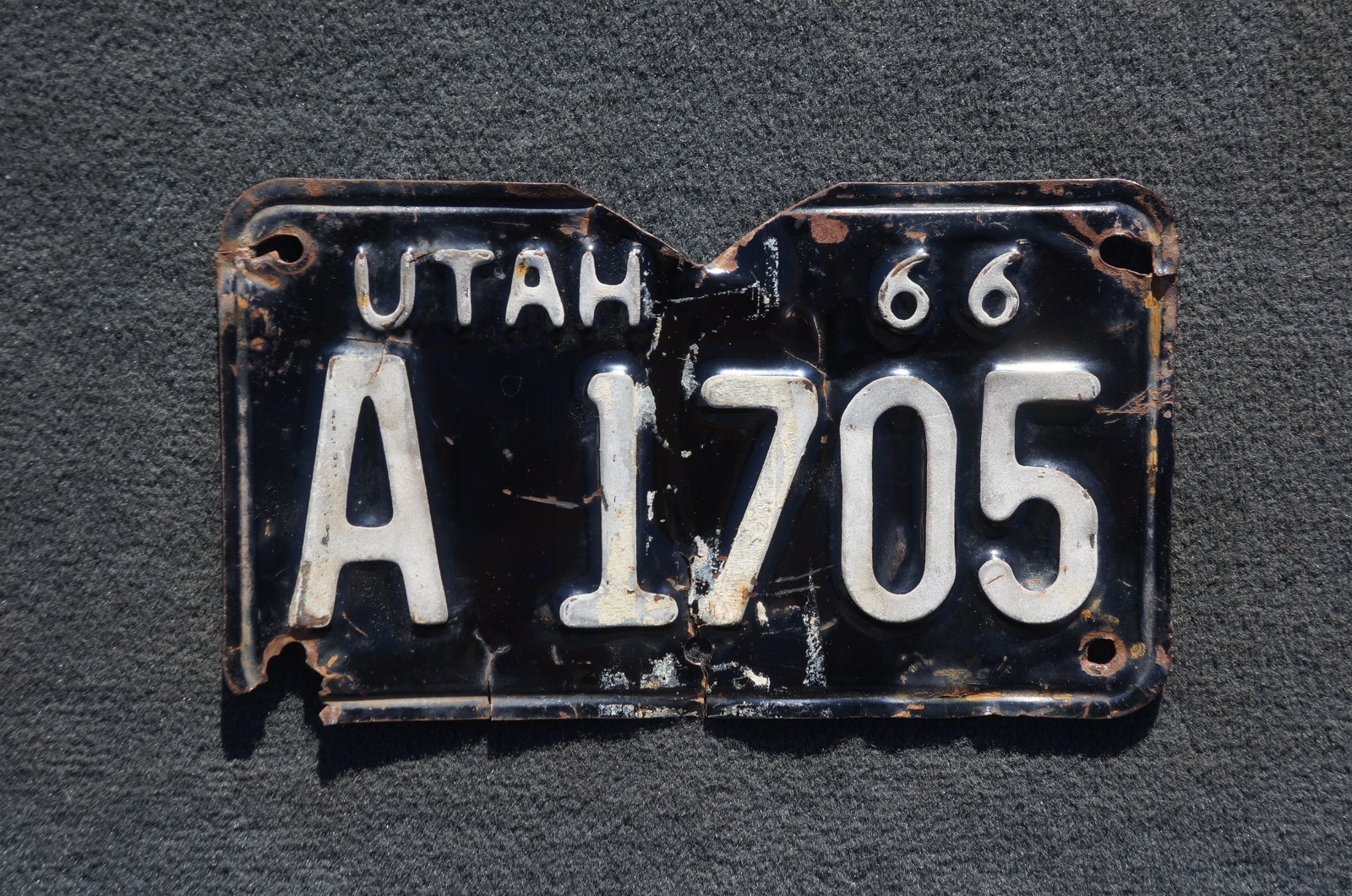 1966 Utah MOTORCYCLE License Plate