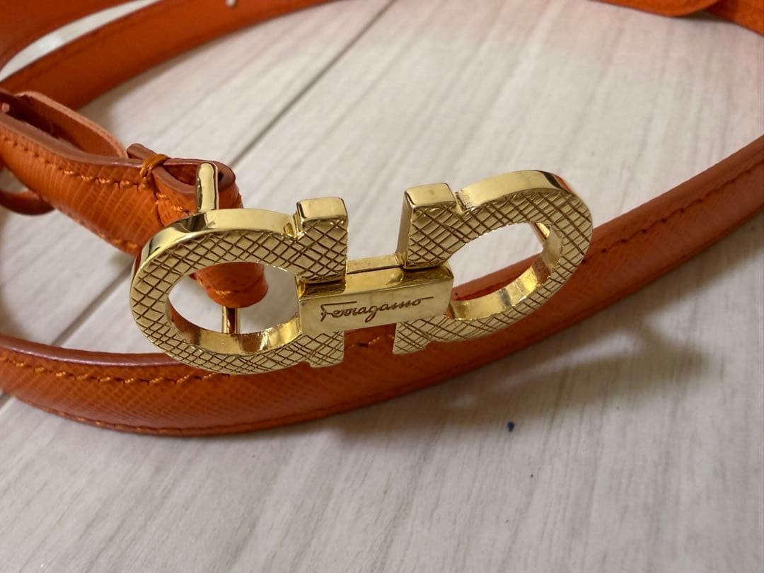 Ferragamo Women Jewelry Salvatore Gancini Belt Orange VHTF Designer Collection P
