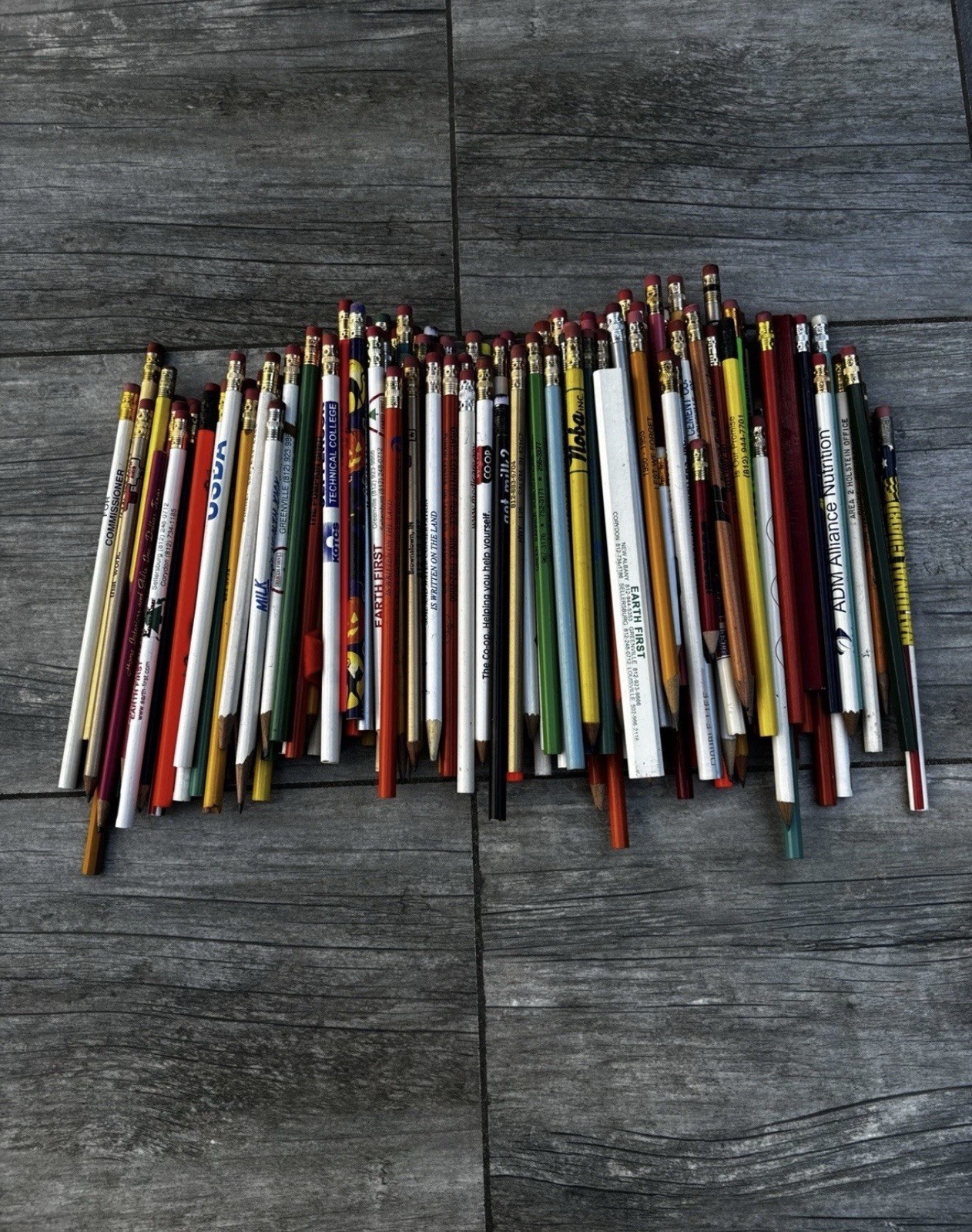 HUGE Vintage Bulk LOT of ~6.5lbs of Advertising & Location Pencils 80/90s Lot