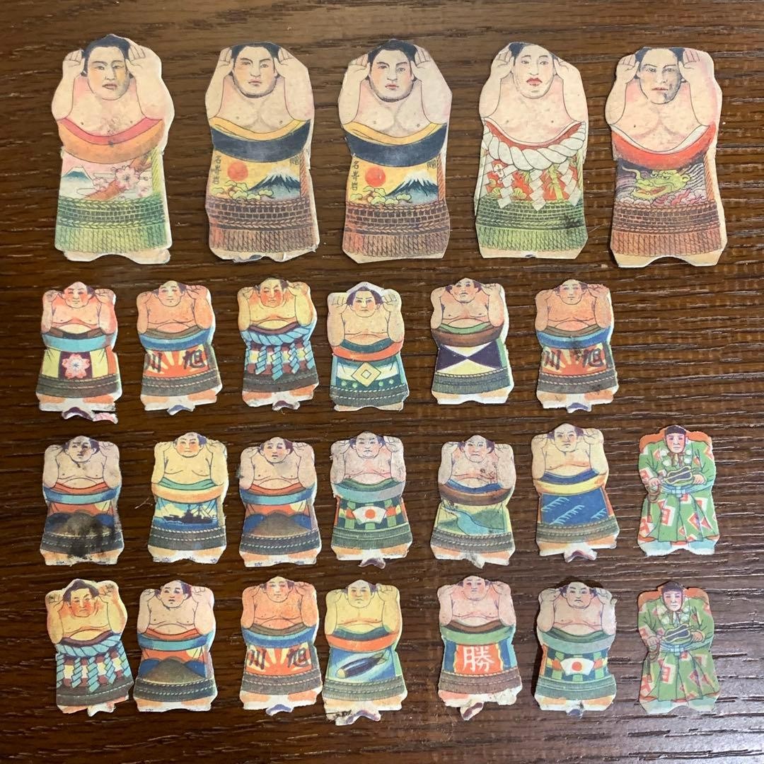 Vintage Grand Sumo Menko Card Lot of 25 Futabayama 1938-1945