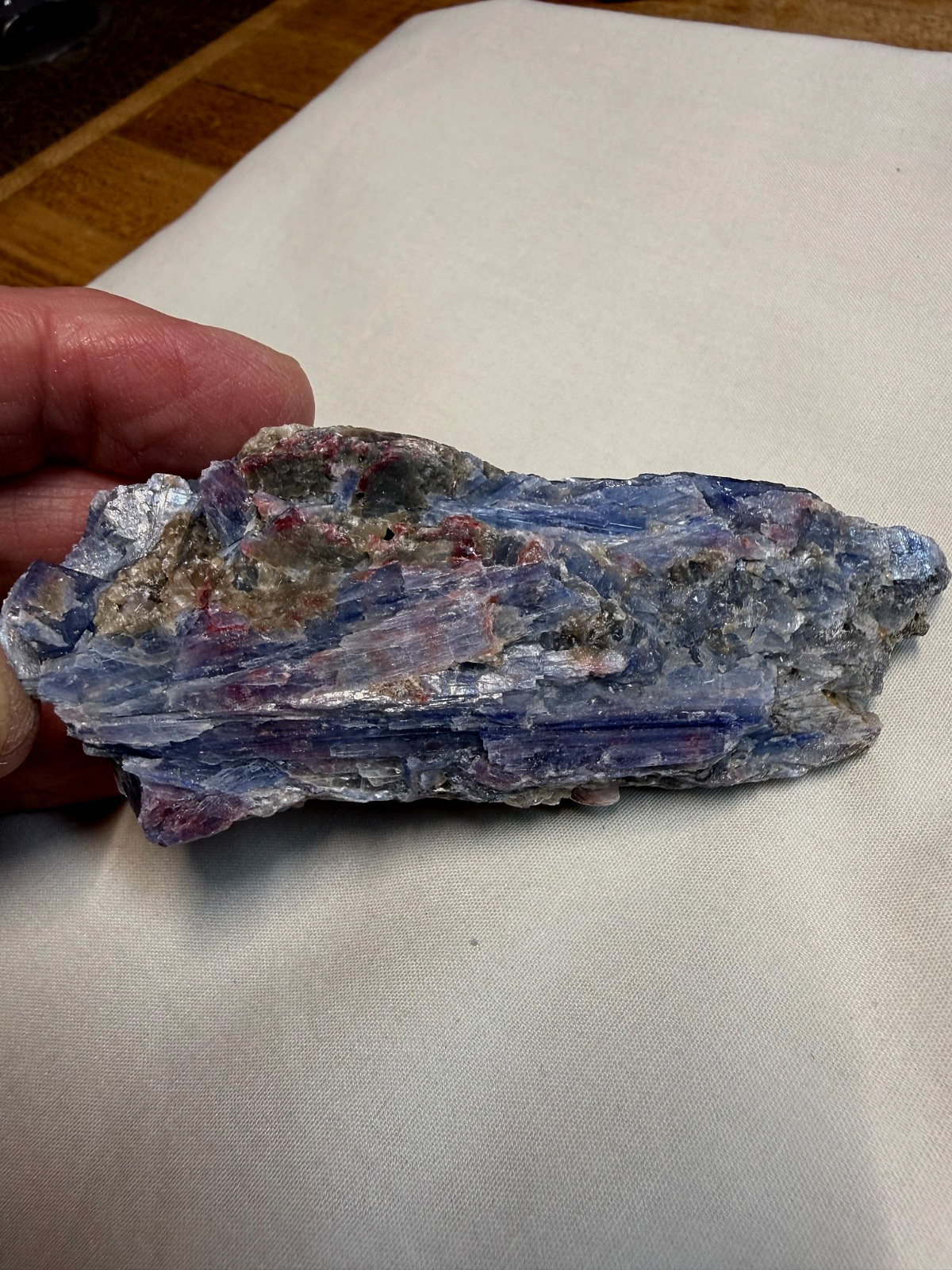 Rare Kyanite Pink & Black & Blue Gemstone With Silvery Mica Geode Specimen 203