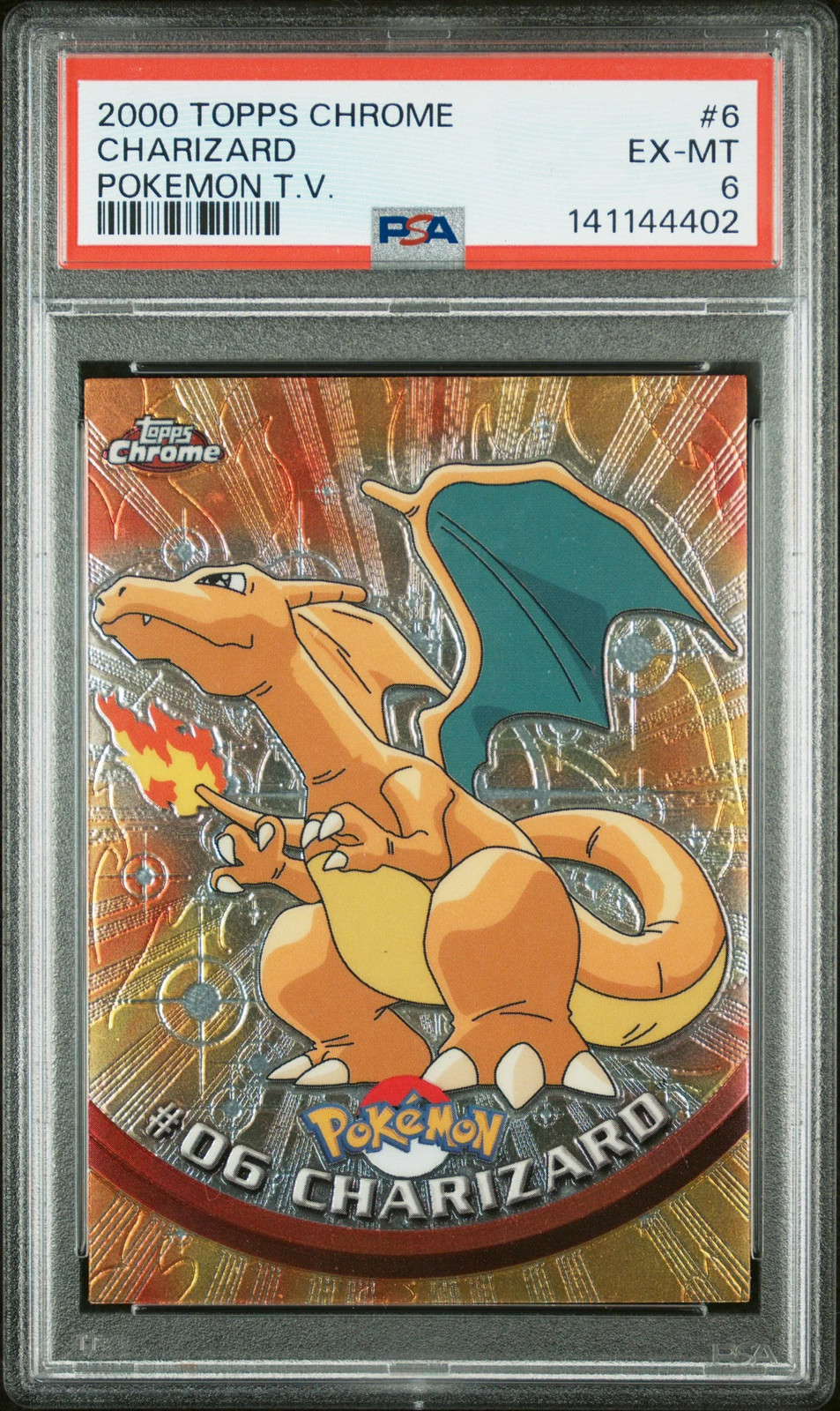 2000 Topps Chrome Pokemon T.V. Charizard #6 PSA 6