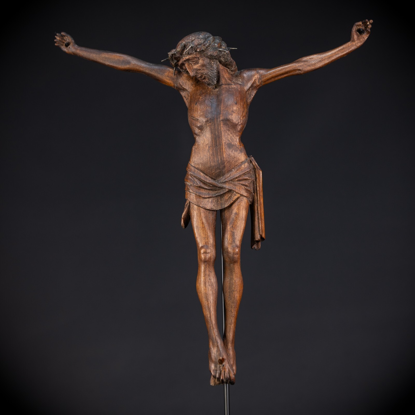 1700s Corpus Christi Sculpture | 18th C Christ Wooden Statue | Baroque | 15.9\