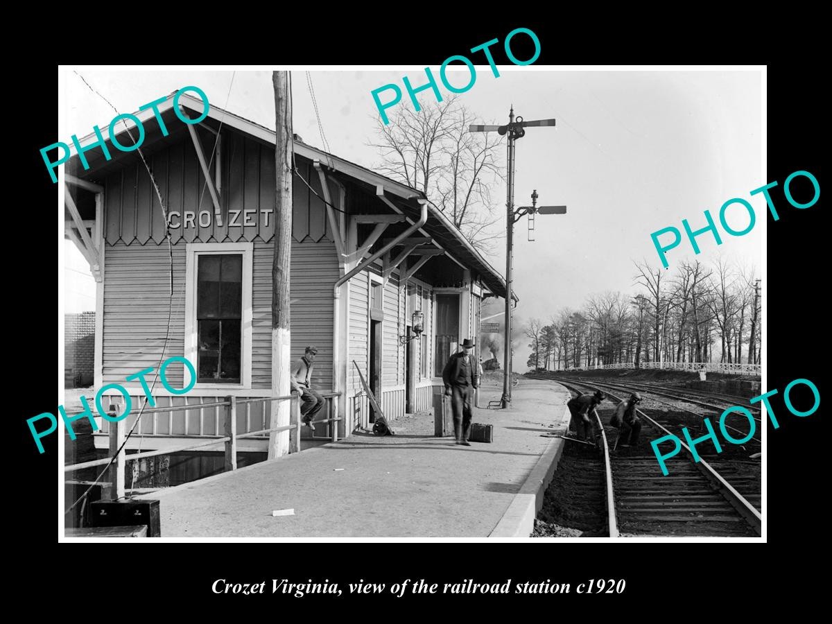 Crozet Virginia View Of The Railroad Station c1920 Old Large Historic Photo