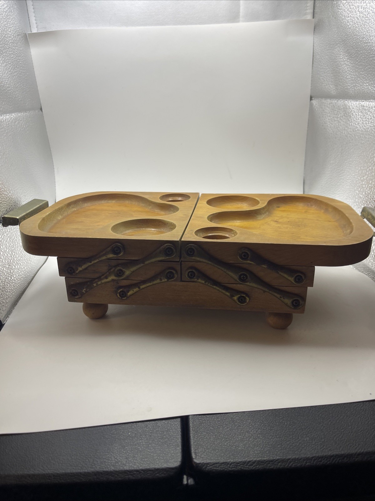 Vintage Karoff Fold-Away Buffet Table Server / Charcuterie Board; 1950\'s -T09