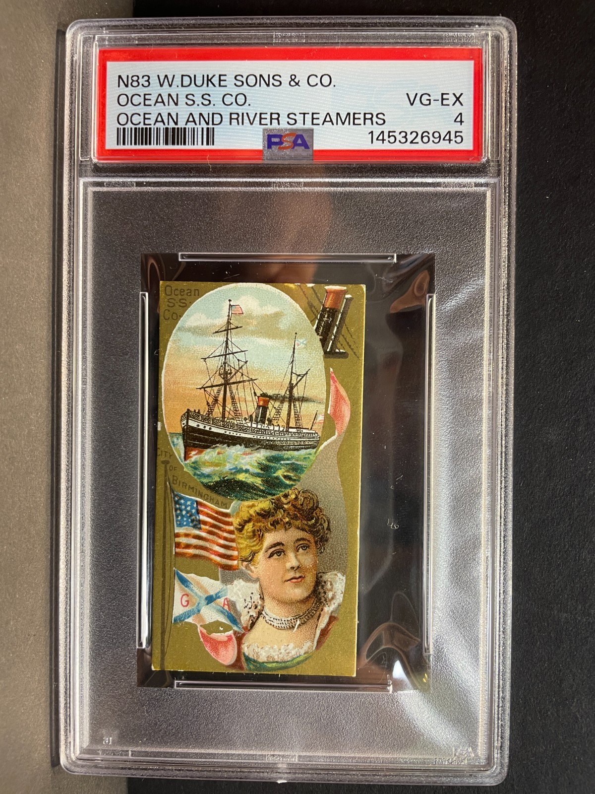 Ocean S.S. Co. 1887 N83 W. Duke Sons & Co. Ocean & River Steam PSA 4 VG-EX USA