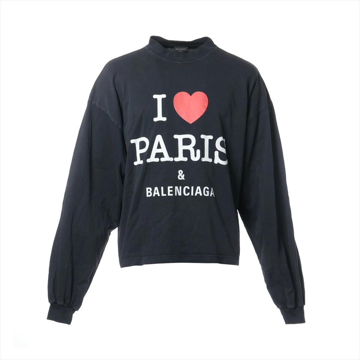 Balenciaga Men\'s Cotton Long TShirt Black Size 1 Used Distressed (Ages 14+)