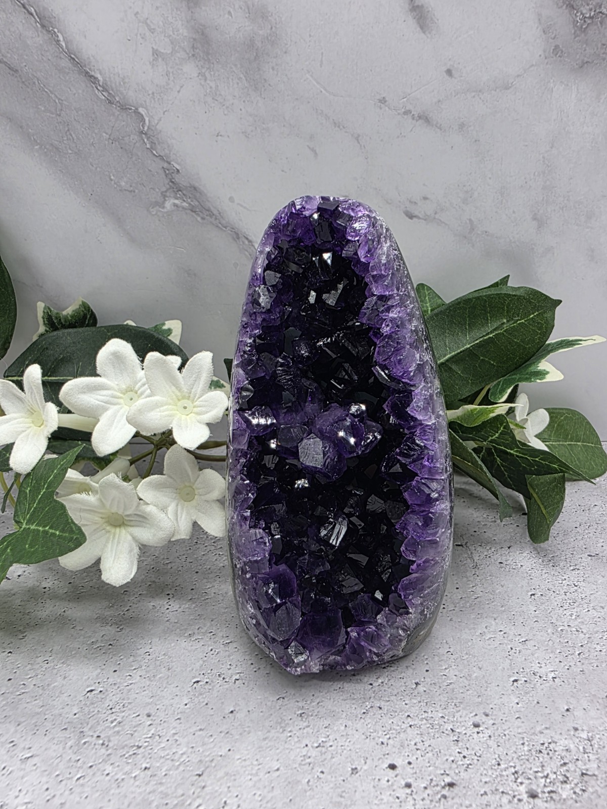 Natural Uruguay Amethyst Standing Cluster Deep Purple Crystal Specimen 