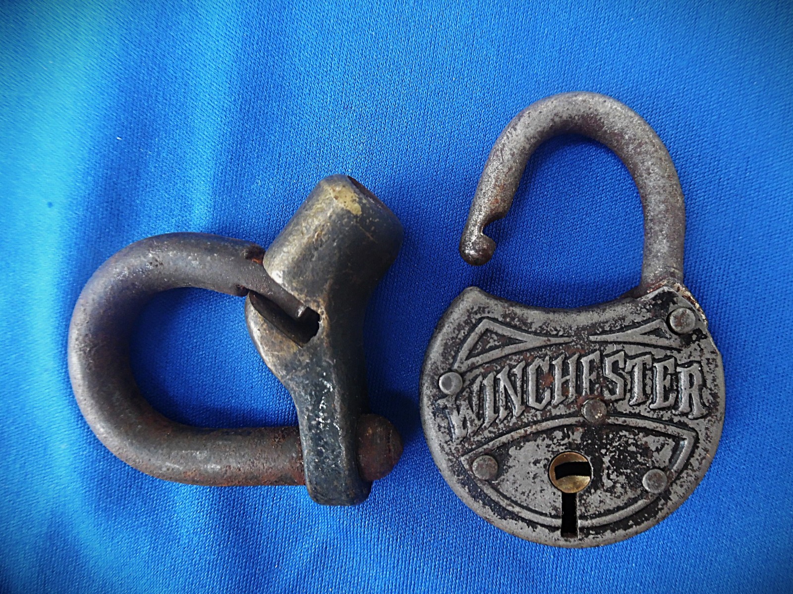 antique civil war calvary military cannon caisson & RARE Winchester padlock lock