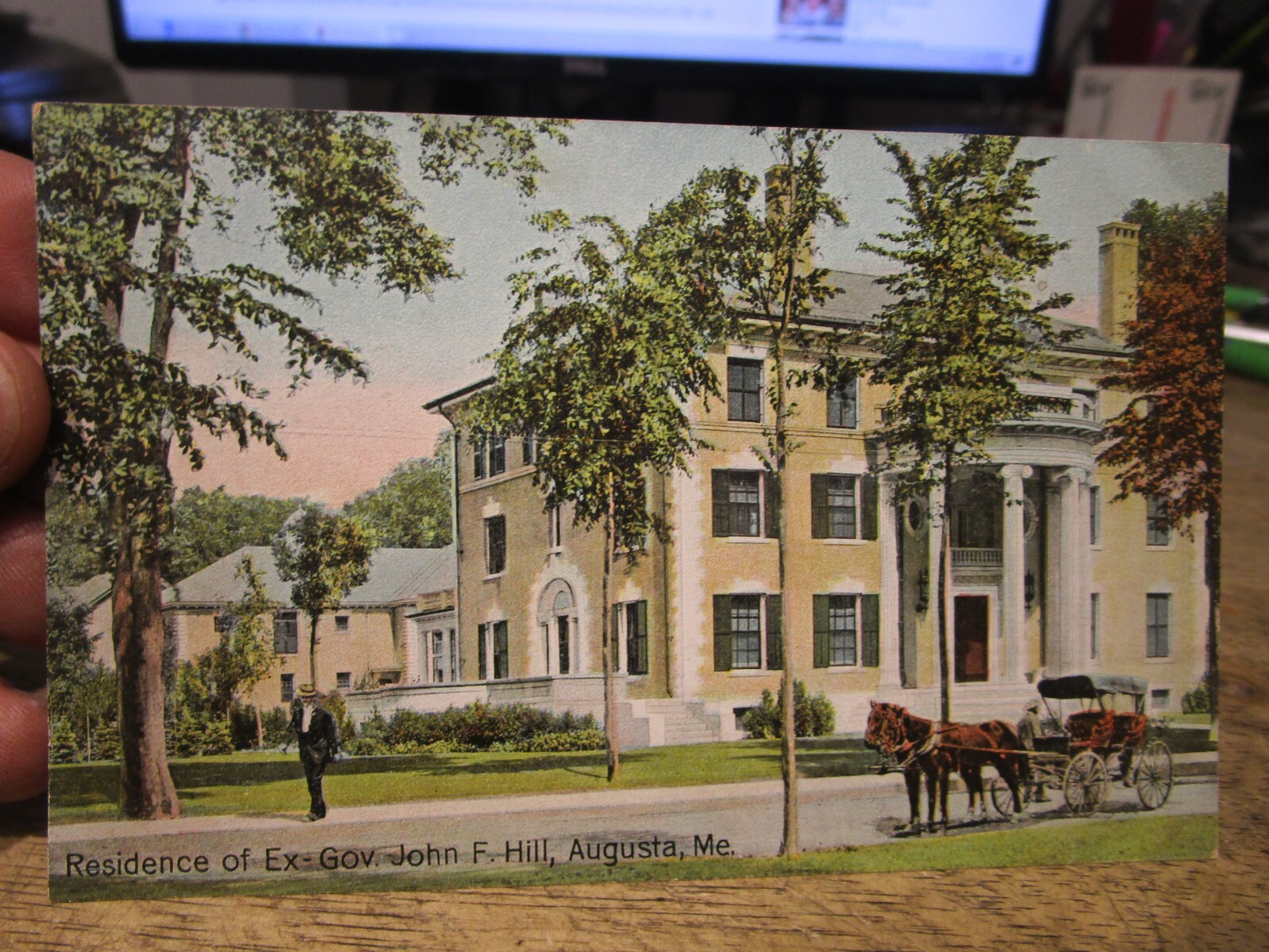 N7 MAINE Old Postcard Augusta Residence of Ex Governor John F Hill Mansion House
